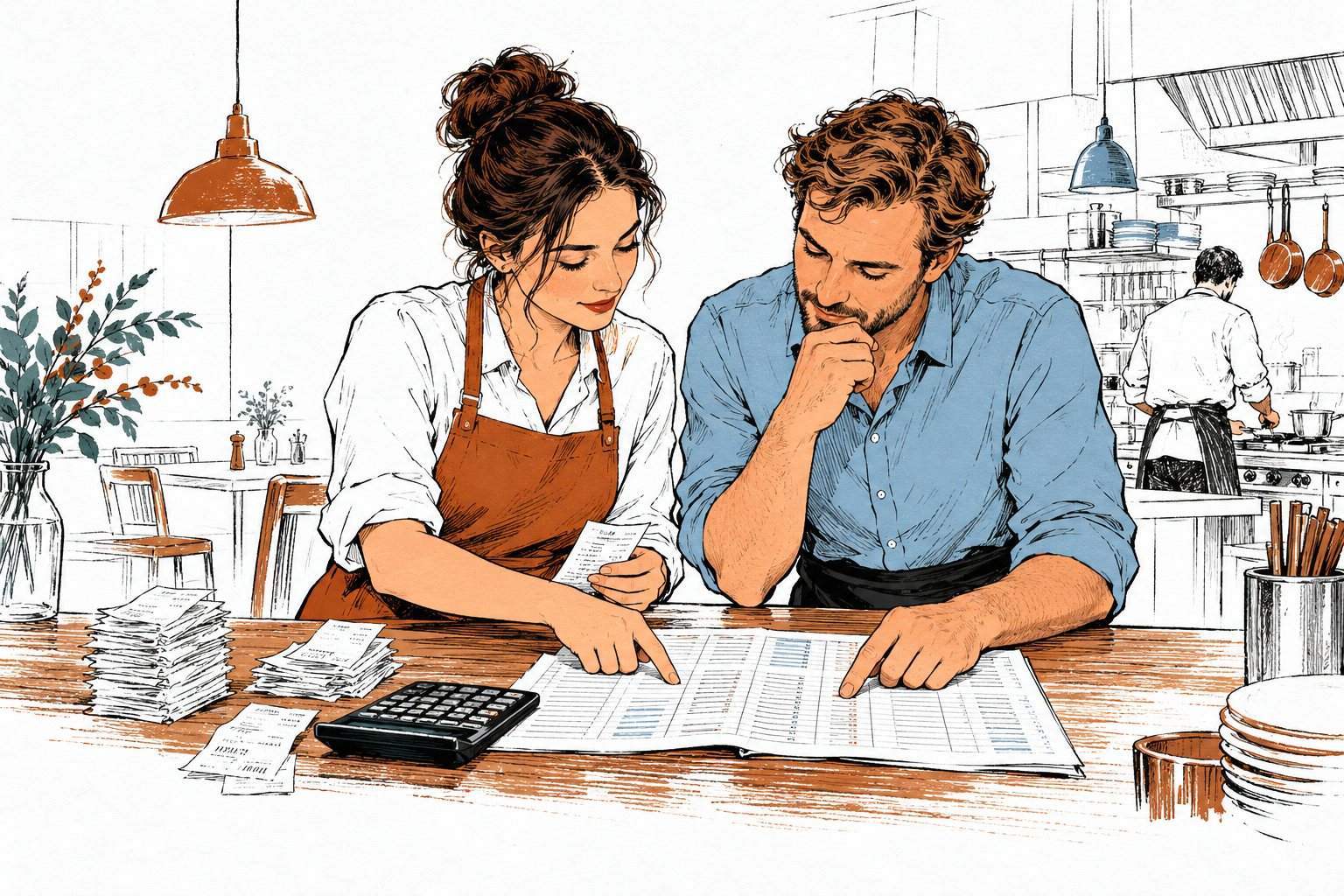 Twee medewerkers vergelijken kasbonnen met bankstortingen.